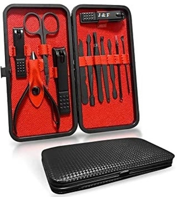 J & F 12 in 1 Ultimate Quality Manicure Tool Kit In Leather case(250 g, Set of 12)