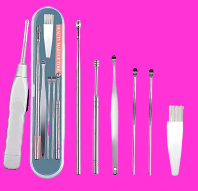 BZILO Ear Cleaner Tool Set with Flashlight Storage Box Ear Wax Remover Tool Kit A_32(1 g, Set of 1)