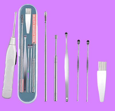 BZILO Ear Cleaner Tool Set with Flashlight Storage Box Ear Wax Remover Tool Kit A_3(1 g, Set of 1)