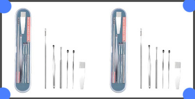 BZILO Pack Of 2 Ear Cleaning Tool,Ear Wax Remover Stainless Steel Tool kit P1(1 g, Set of 1)