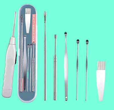BZILO Ear Cleaner Tool Set with Flashlight Storage Box Ear Wax Remover Tool Kit A_44(1 g, Set of 1)