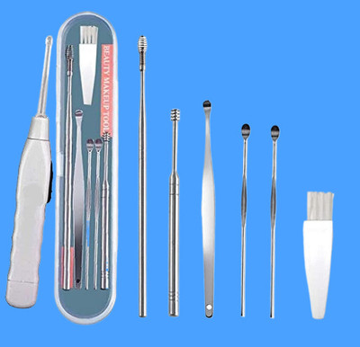 BZILO Ear Cleaner Tool Set with Flashlight Storage Box Ear Wax Remover Tool Kit A_21(1 g, Set of 1)