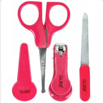 GUBB Manicure Kit Baby Nail Cutter Set For New Born, Nail Filer & Baby Nail Scissors Pink Color(Pink)