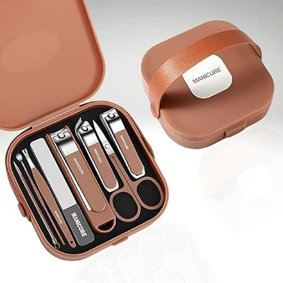JYORESHA 7-in-1 Manicure Pedicure Kit with Stylish Case for Men Women Premium Steel Tools