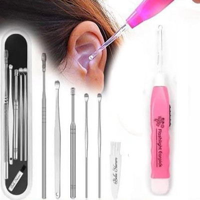 Kinematic Enterprise ear wax remover and Flashlight Earpick Tool Storage Box(6 ml, Set of 7)