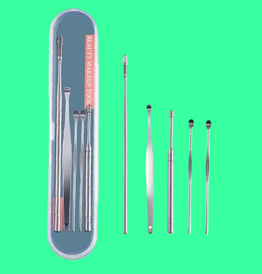 BZILO Stainless Steel Ear Wax Remover Tool Kit with a Storage Box Ear Wax Removal I297(1 g, Set of 1)