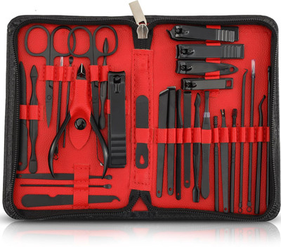 vnz 30pcs Professional Nail Clippers | Manicure/Pedicure Set | with Leather Case(400 ml, Set of 1)