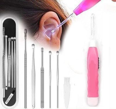 SCABIOSA Ear Wax Cleaner Resuable Ear Cleaner Tool Set With Earpick(7 ml, Set of 7)