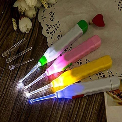 Kinemo Enterprise Baby Ear Wax Cleaner LED Light Ear Cleaning Earpick Earwax Remover Ear Tool(4 ml, Set of 4)