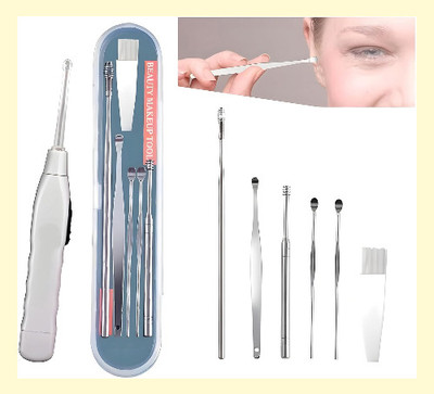 BZILO COMBO EARTOOL AND EARPICK with Flashlight Ear Wax Remover Tool Kit Z_7(1 g, Set of 1)