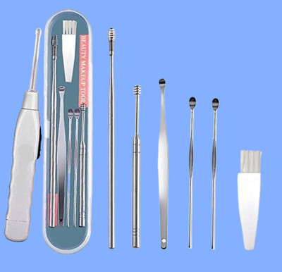 BZILO Ear Cleaner Tool Set with Flashlight Storage Box Ear Wax Remover Tool Kit A_39(1 g, Set of 1)