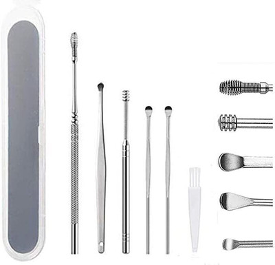 VOUGH 5 Pcs Ear Pick Earwax Removal Kit Ear Cleansing Tool Set, Ear Wax Remover Tool(100 g, Set of 6)