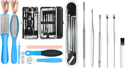 K.Y.L.Plus 16 Pcs Manicue Kit with 8 Pcs Pedicure Kit with Ear Wax (Pack of 3)(200 g, Set of 3)