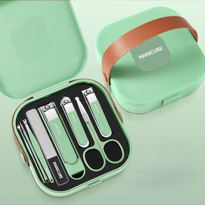 CloudTab 8-in-1 Manicure Pedicure Kit Nail Grooming Set with Glass File & ABS Travel Case(150 g, Set of 1)