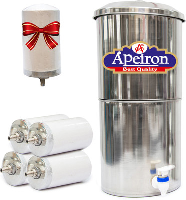 Apeiron Water Purifier With Ceramic Candle 30 L Gravity Based Water Purifier(Silver)
