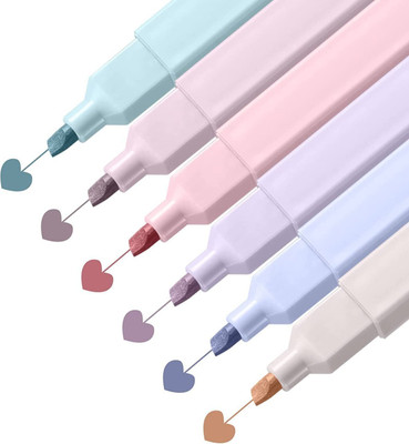 dezotring Highlighter Marker Pen 6Pcs Set(Set of 6, Multicolor)