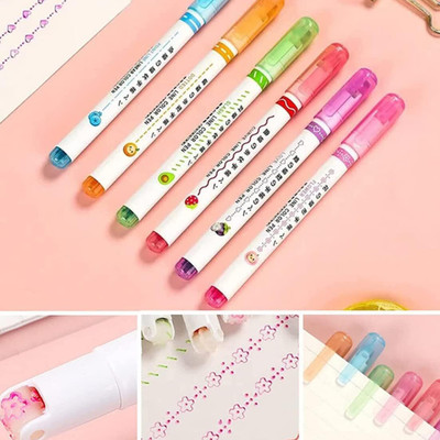 Jyoti Enterprise 6 Pcs Curve Highlighter Pen Set(Set of 1, Multicolor)