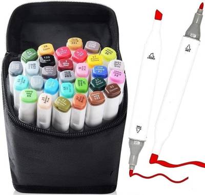 Corslet 30Pc Alcohol Markers Set Colour Marker Pen Art Markers Dual Tip Brush and Chisel