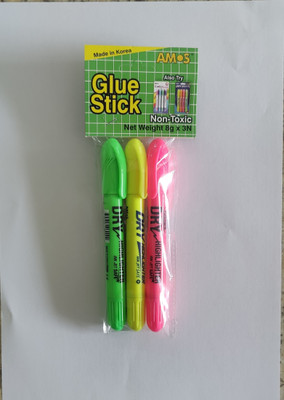 Amos Fullmark Twistable Dry Highlighter - 3 Colours Pouch - Made in Korea(Set of 3, Yellow, Pink, Green)