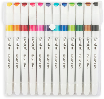 Camel Brush Pen 12 Shades(Set of 12, Multicolor)