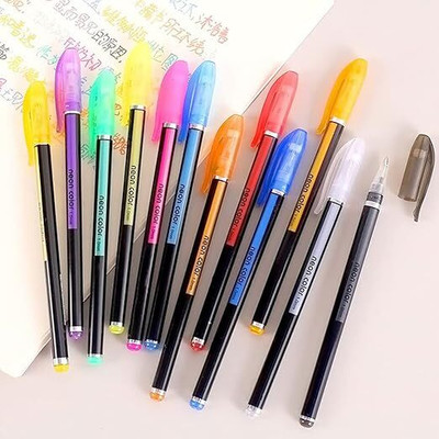 Freedy 12Pcs Neon Color Set Neon Metallic Fluorescence Highlighter(Set of 12, Multicolor)