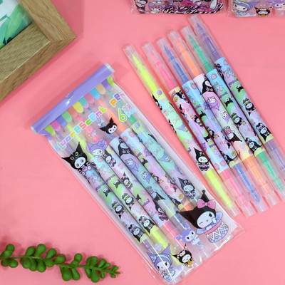 YEF Highlighter Pens with Two Sided Nib,(Set of 6, Multicolor)