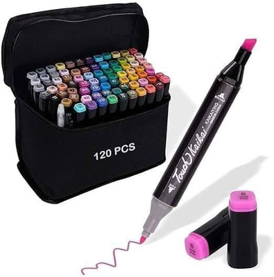 3D METRO SUPER STORE Marker Pen 122 PCS Drawing set Nib Sketch Pen  with Washable Ink(Multicolor)