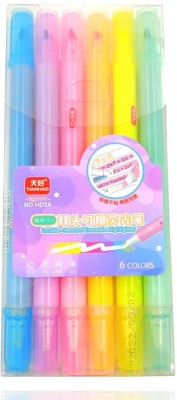 RHINETOYS Rhinetoys' 6 Pastel Erasable Highlighters - Precision and Style in Every Stroke Marker Ink(Pack of 6, Multicolor)