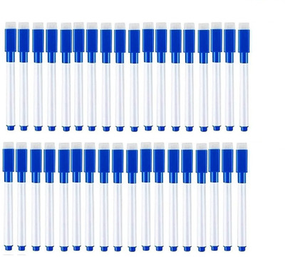 KRAFTMASTERS Set Of 36 Blue Magnetic Whiteboard Erasable Marker Office Stationery Supplies(Set of 36, Blue)