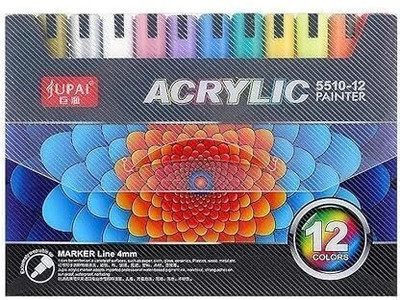 SHUANG YOU Posca Paint Marker Pens,12 Colors Premium Waterproof Permanent Paint Art Marker(Set of 12, Multicolor)