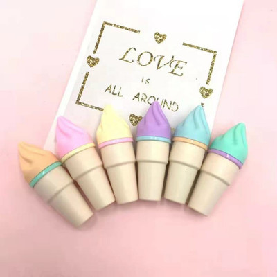 Craveon 6Pc Ice-Cream Cone Design Highlighter, Mini Fluorescent Highlighter Marker Pens(Set of 6, Multicolor)