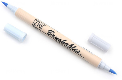 Zig MEMORY SYSTEM BRUSHABLES Ideal for Scrapbooking and other crafts Twin brush tips(Set of 1, POWDER BLUE)