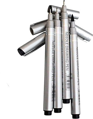 URBAN BOX 4Pc Multipurpose Waterproof Needle Tip Fine Liner(Set of 4, Black)