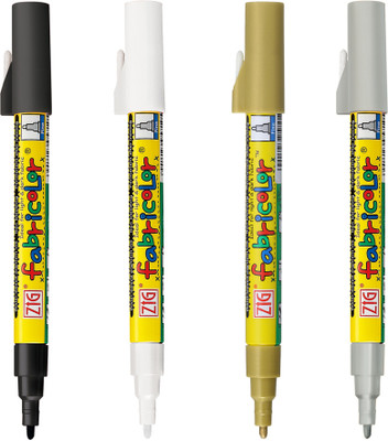 Zig Fabricolor Marker PFC-20/4V(Set of 4, Multicolor)