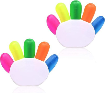 MOREL Funny Expression Hand Shape 5 colors Highlighter (pack of 1)(Set of 5, Multicolor)