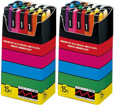 Uni Posca Paint Marker Pen - Fine Point - (PC-3M15C)(Set of 30, Multicolor)