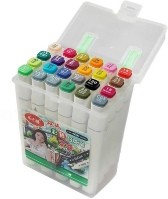 SPRSE Dual Tip Art Markers 24 Bullet and Calligraphy Alcohol Ink Marker Nib Nib Sketch Pen(Multicolor)