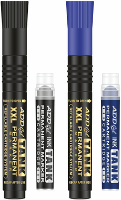 Add Gel TANK PERMANENT MARKER & CARTRIDGE COMBO PACK BLUE/BLACK(Set of 20, Blue, Black)