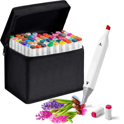 Arrolliant 100 Colors Dual Tip Fine Line Art Markers Highlighter Pen(Set of 100, Multicolor)
