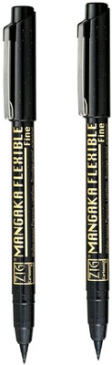 Zig MANGAKA 010 BLACK PIGMENT CNM FINE MICRON LINER PENS(Set of 2, BLACK INK MADE IN JAPAN)