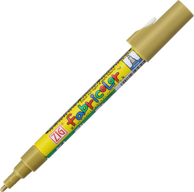 Zig FABRICOLOR 101 GOLD PERMANENT MARKER (OPAQUE) PACK OF 1 AP-Certified, Japan(Set of 1, Gold)