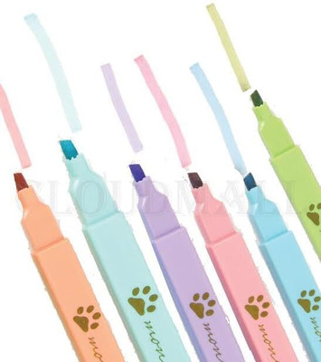Darsh Enterprise 6 Pcs Cat Paw Cute Highlighters(Set of 6, Multicolor)