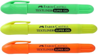 FABER-CASTELL Super Gel Textliner(Set of 3, Green, Yellow, Orange)