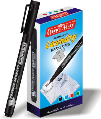 Soni Officemate Laundry Markers, Black Color - Pack of 10(Set of 1, Black)