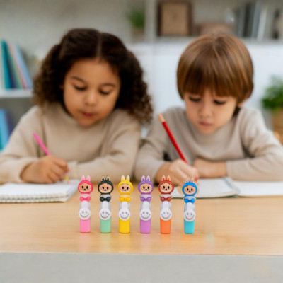 Bella n Bloom Premium Highlighter Set with Tredning Cute Designs – 12 Pcs(Set of 6, Multicolor)