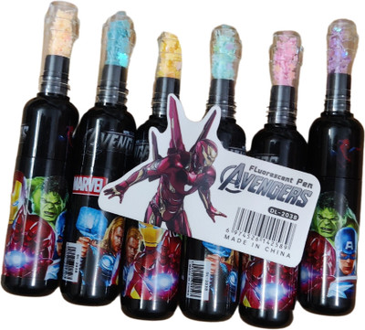 SANYA TRADERS FANCY BOTTLE SHAPE BLACK MULTI-COLOR HIGHLIGHTER(Set of 6, Multicolor)