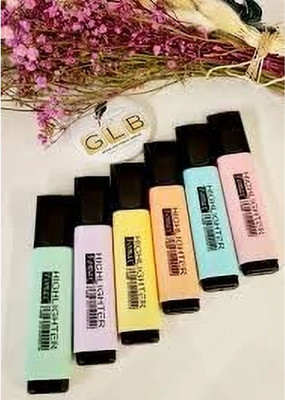 HouseOfCommon Set of 6 Dual-Tip Highlighters – Chisel and Water-Based, Multicolor(Set of 6, Multicolor)