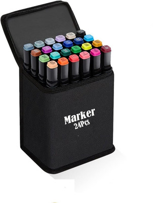GLOWENTERPRISE 24 Pcs Color Markers pen Set(Set of 24, Multicolor)