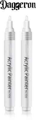 Daggeron Permanent Paint Marker Pen - Water Based Ink - White Color, Write on any surface(Set of 2, White)