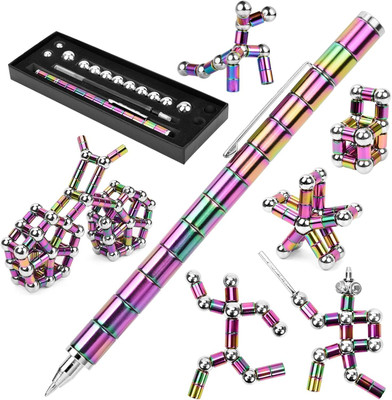 SMARTYWOMEN Toy Pen, Decompression Magnetic Metal Pen, Eliminate Pressure Fidget Gadgets(Set of 1, Multicolor)